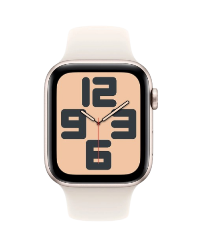 Apple Watch Series SE 2024 GPS 44mm Starlight Aluminium Case with Starlight Sport Band - M/L (MXEV3)