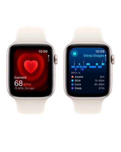 Apple Watch Series SE 2024 GPS 44mm Starlight Aluminium Case with Starlight Sport Band - M/L (MXEV3)