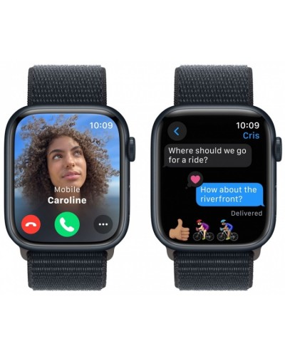 Apple Watch Series 9 GPS 45mm Midnight Aluminum Case with Midnight Sport Loop (MR9C3)
