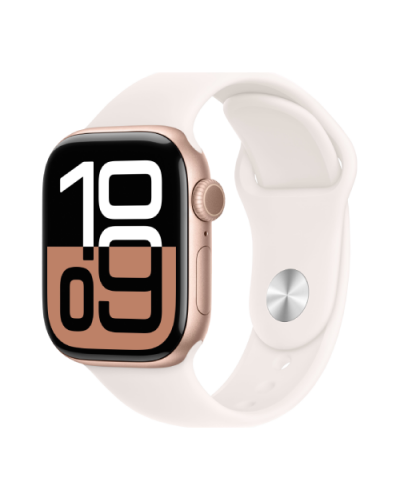 Apple Watch Series 10 GPS 42mm Rose Gold Aluminium Case with Light Blush Sport Band - S/M (MWWH3)