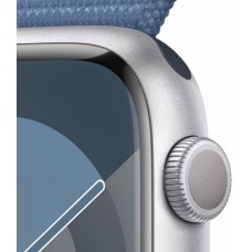 Apple Watch Series 9 GPS 45mm Silver Aluminum Case with Winter Blue Sport Loop (MR9F3)