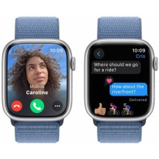 Apple Watch Series 9 GPS 45mm Silver Aluminum Case with Winter Blue Sport Loop (MR9F3)