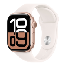 Apple Watch Series 10 GPS 46mm Rose Gold Aluminium Case with Light Blush Sport Band - S/M (MWWT3)