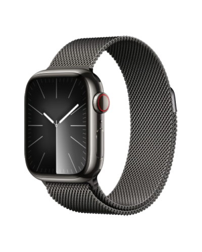 Apple Watch Series 9 GPS + LTE  41mm Graphite Stainless Steel Case with Graphite Milanese Loop (MRJA3)