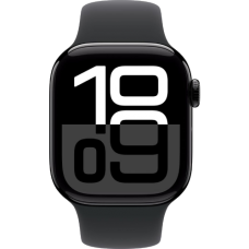 Apple Watch Series 10 GPS 42mm Jet Black Aluminium Case with Black Sport Band - M/L (MWWF3)