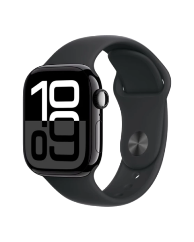Apple Watch Series 10 GPS 46mm Jet Black Aluminium Case with Black Sport Band - M/L (MWWQ3)