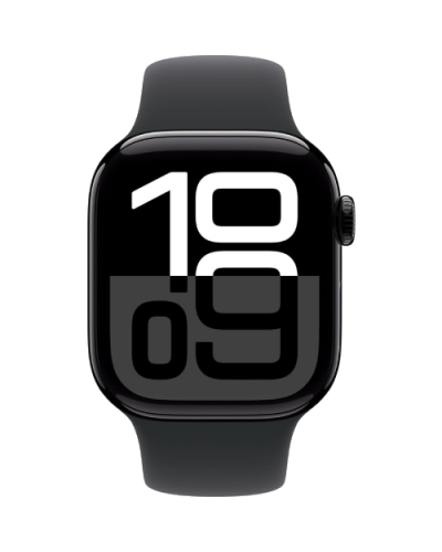 Apple Watch Series 10 GPS 46mm Jet Black Aluminium Case with Black Sport Band - M/L (MWWQ3)