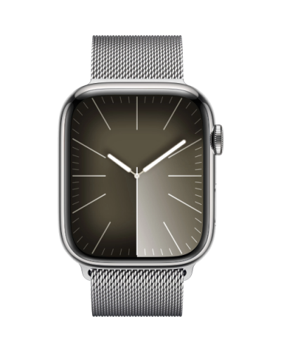 Apple Watch Series 9 GPS + LTE  45mm Silver Stainless Steel Case with Silver Milanese Loop (MRMQ3)