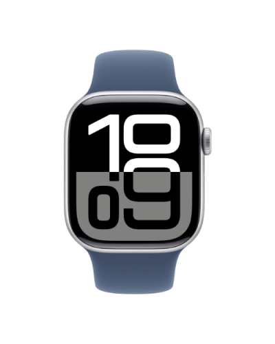 Apple Watch Series 10 GPS 42mm Silver Aluminium Case with Denim Sport Band - S/M (MWWA3)