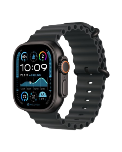 Apple Watch Ultra 2 49mm Black Titanium Case with Black Ocean Band 2024 (MX4P3)