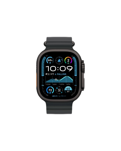 Apple Watch Ultra 2 49mm Black Titanium Case with Black Ocean Band 2024 (MX4P3)
