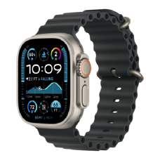 Apple Watch Ultra 2 49mm Natural Titanium Case with Black Ocean Band 2024 (MYT03/ MXTL3)