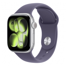 Apple Watch Series 11 GPS, 42mm Silver Aluminum Case with Purple Fog Sport Band - S/M (MEU64)