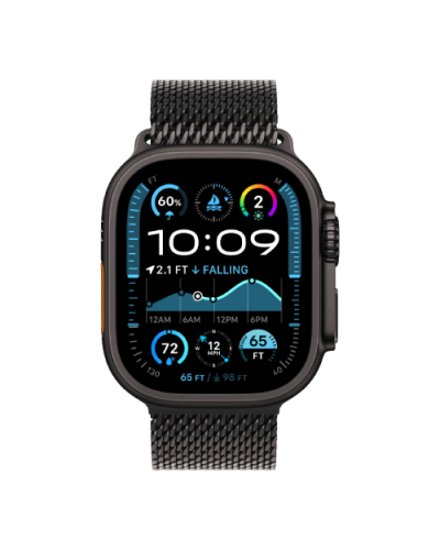 Apple Watch Ultra 2 49mm Black Titanium Case with Black Titanium Milanese Loop (Small) 2024 (MX4W3)