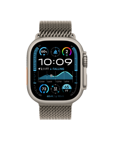Apple Watch Ultra 2 49mm Natural Titanium Case with Natural Titanium Milanese Loop (Small) 2024 (MX4M3)