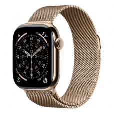 Apple Watch Series 11 42mm Gold Titanium Case with Gold Milanese Loop (MF8Y4)