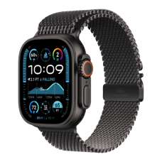 Apple Watch Ultra 2 49mm Black Titanium Case with Black Titanium Milanese Loop (Medium) 2024 (MX5U3)