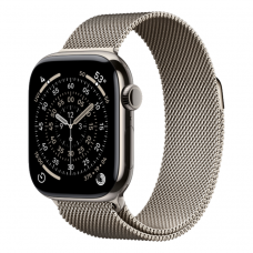 Apple Watch Series 11 42mm Natural Titanium Case with Natural Milanese Loop (MF8P4)