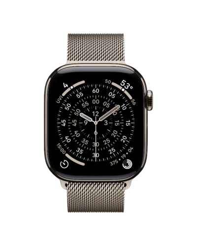 Apple Watch Series 11 42mm Natural Titanium Case with Natural Milanese Loop (MF8P4)
