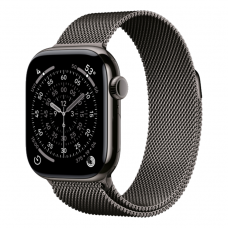 Apple Watch Series 11 42mm Slate Titanium Case with Slate Milanese Loop (MF8U4)