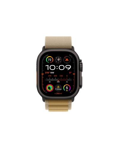 Apple Watch Ultra 2 49mm Black Titanium Case with Tan Alpine Loop (Medium) 2024 (MYTF3/ MYQ13)