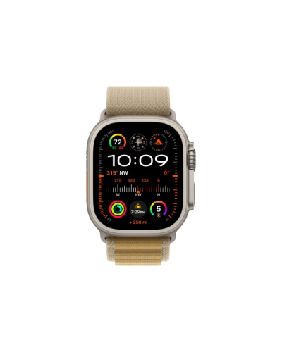 Apple Watch Ultra 2 49mm Natural Titanium Case with Tan Alpine Loop (Small) 2024 (MX4E3)