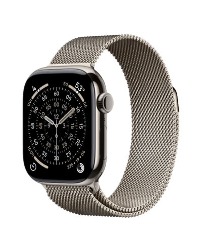 Apple Watch Series 11 46mm Natural Titanium Case with Natural Milanese Loop - S/M