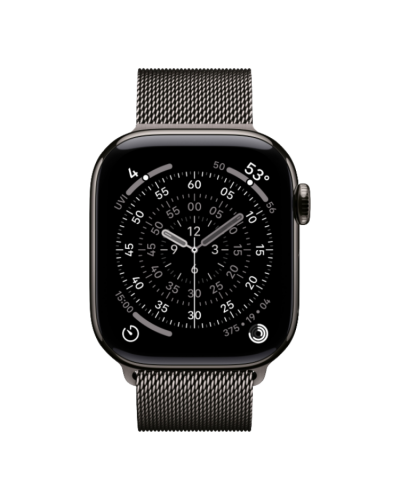 Apple Watch Series 11 46mm Slate Titanium Case with Slate Milanese Loop - M/L