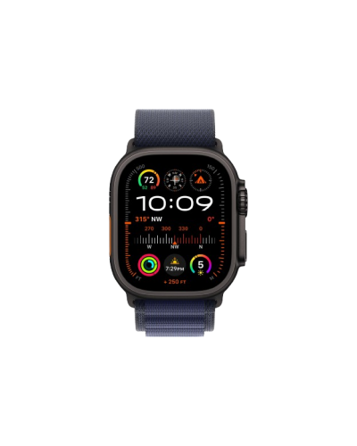 Apple Watch Ultra 2 49mm Black Titanium Case with Navy Alpine Loop (Large) 2024 (MYTF3/ MYPY3)