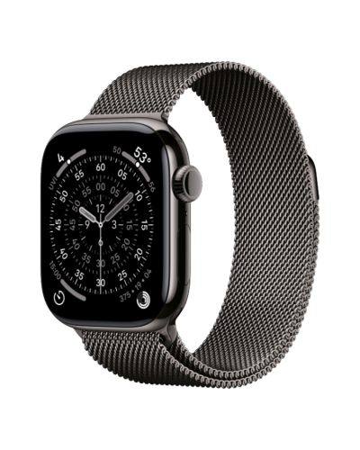 Apple Watch Series 11 46mm Slate Titanium Case with Slate Milanese Loop - S/M