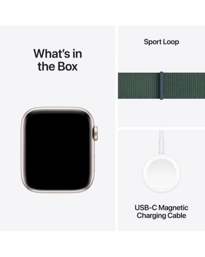 Apple Watch SE 2 GPS 40mm Starlight Aluminium Case w. Lake Green Sport Loop (MXEH3)
