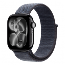 Apple Watch Series 11 GPS, 42mm Jet Black Aluminum Case with Anchor Blue Sport Loop