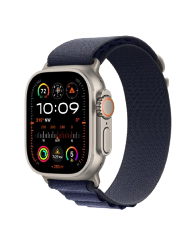 Apple Watch Ultra 2 49mm Natural Titanium Case with Navy Alpine Loop (Large) 2024 (MYT33/ MXN03)
