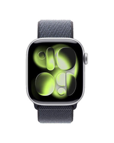 Apple Watch Series 11 GPS, 42mm Silver Aluminum Case with Anchor Blue Sport Loop