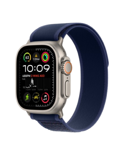 Apple Watch Ultra 2 49mm Natural Titanium Case with Blue/Trail Loop M/L 2024 (MX4L3)