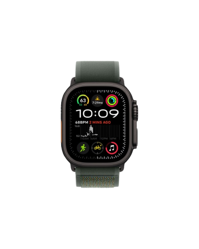 Apple Watch Ultra 2 49mm Black Titanium Case with Green Trail Loop M/L 2024 (MYTJ3/ MYQ43)