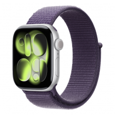 Apple Watch Series 11 GPS, 42mm Silver Aluminum Case with Purple Fog Sport Loop