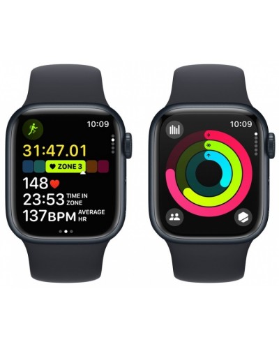 Apple Watch Series 9 41mm GPS Midnight Aluminum Case with Midnight Sport Band (S/M) MR8W3