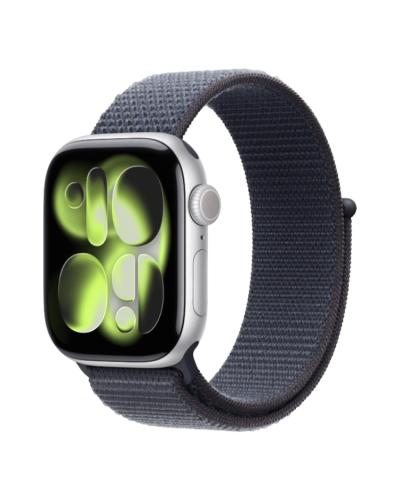Apple Watch Series 11 GPS, 42mm Space Gray Aluminum Case with Anchor Blue Sport Loop