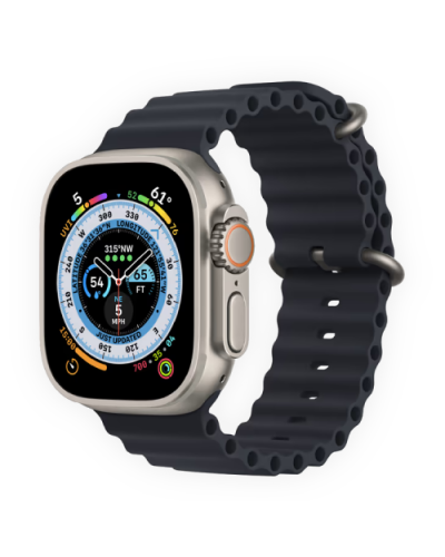 Apple Watch Ultra 49mm Titanium Case with Midnight Ocean Band (MQFK3) бу