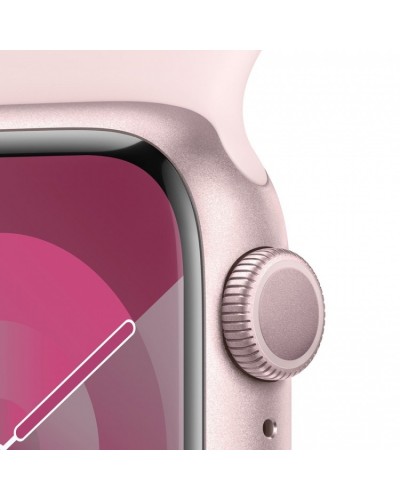 Apple Watch Series 9 41mm GPS Pink Aluminum Case with Light Pink Sport Band (S/M) MR933