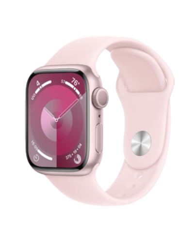 Apple Watch Series 9 41mm GPS Pink Aluminum Case with Light Pink Sport Band (S/M) MR933