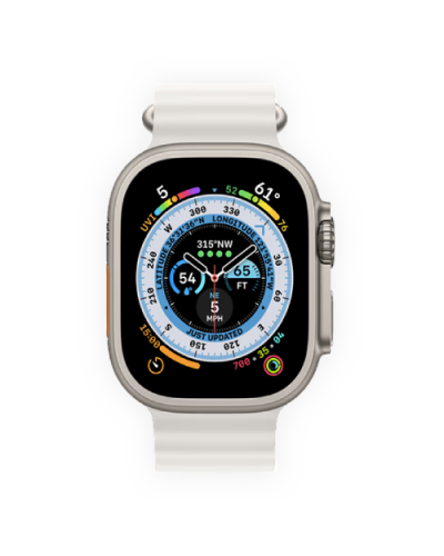 Apple Watch Ultra 49mm Titanium Case with White Ocean Band (MNHF3) бу