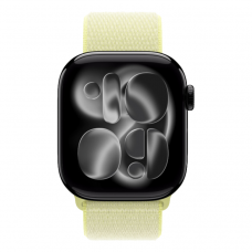 Apple Watch Series 11 GPS, 46mm Jet Black Aluminum Case with Neon Yellow Sport Loop