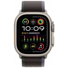 Apple Watch Ultra 2 49mm Titanium Case with Blue/Black Trail Loop (S/M) (MRF53)