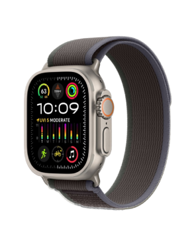 Apple Watch Ultra 2 49mm Titanium Case with Blue/Black Trail Loop (S/M) (MRF53)