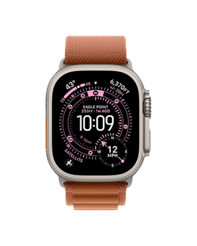 Apple Watch Ultra 3 GPS + Cellular, 49mm Natural Titanium Case with Terra Cotta Alpine Loop - Medium