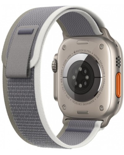 Apple Watch Ultra 2 49mm Titanium Case with Green/Gray Trail Loop (M/L) (MRF43)