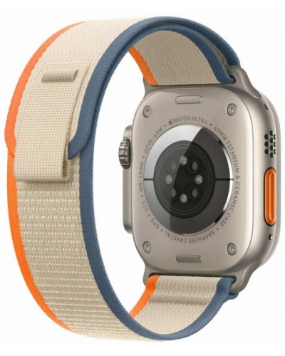 Apple Watch Ultra 2 49mm Titanium Case with Orange/Beige Trail Loop (S/M) (MRF13)