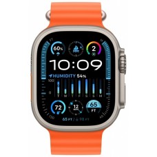 Apple Watch Ultra 2 49mm Titanium Case with Orange Ocean Band (MREH3)